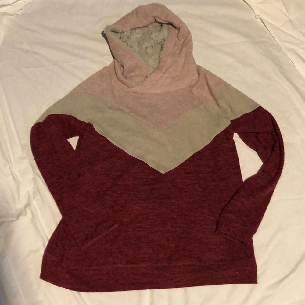 Multi colored hooded sweater